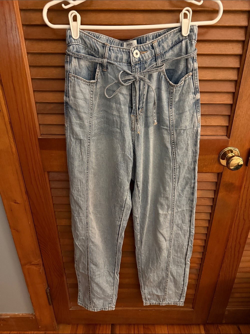 Kensie Cloud Soft Drawstring Jessica Barrel Jeans